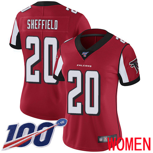 Atlanta Falcons Limited Red Women Kendall Sheffield Home Jersey NFL Football #20 100th Season Vapor Untouchable->women nfl jersey->Women Jersey